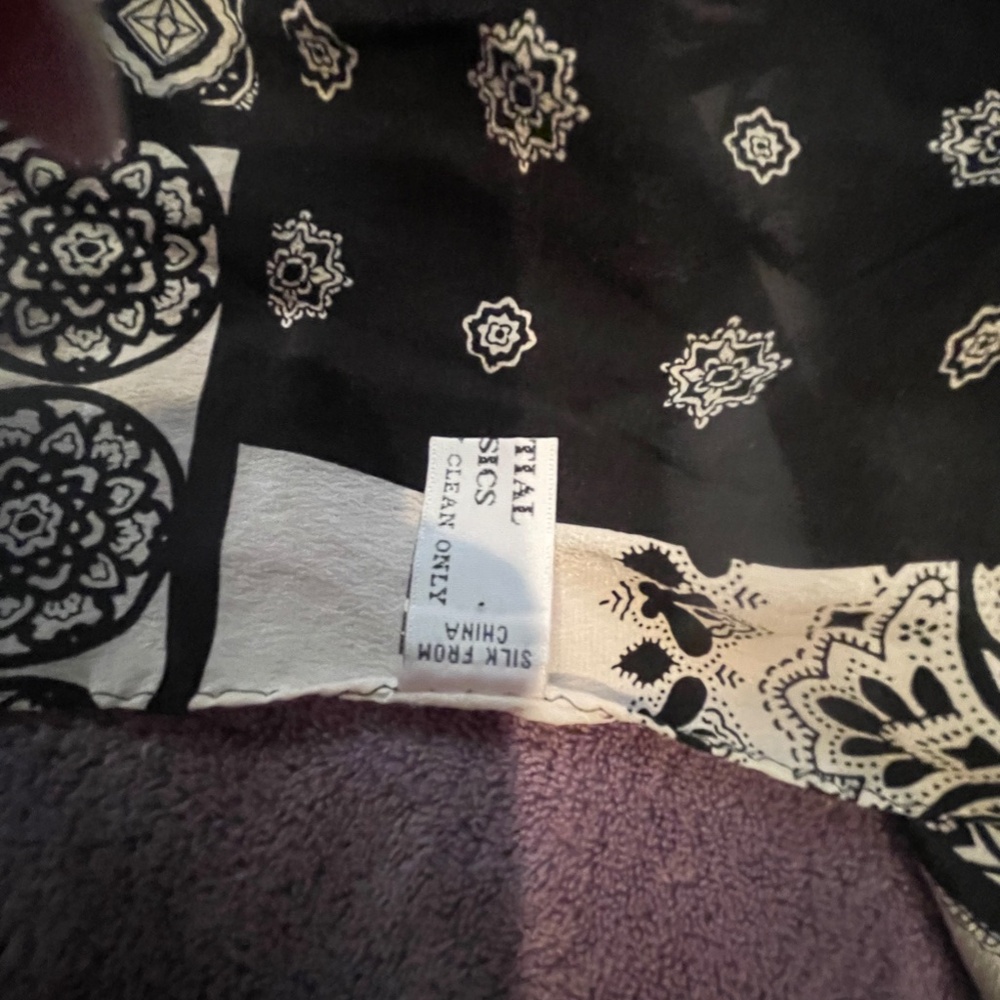 Essential Classics Silk Square Scarf, Vintage, Bl… - image 3